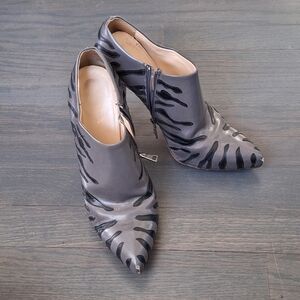 Prada Gray Black Stiletto Ankle booties 38